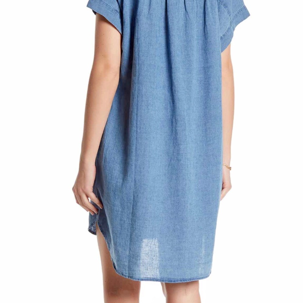 New..! Madewell Size L Dress Chambray Cotton - Picture 3 of 5
